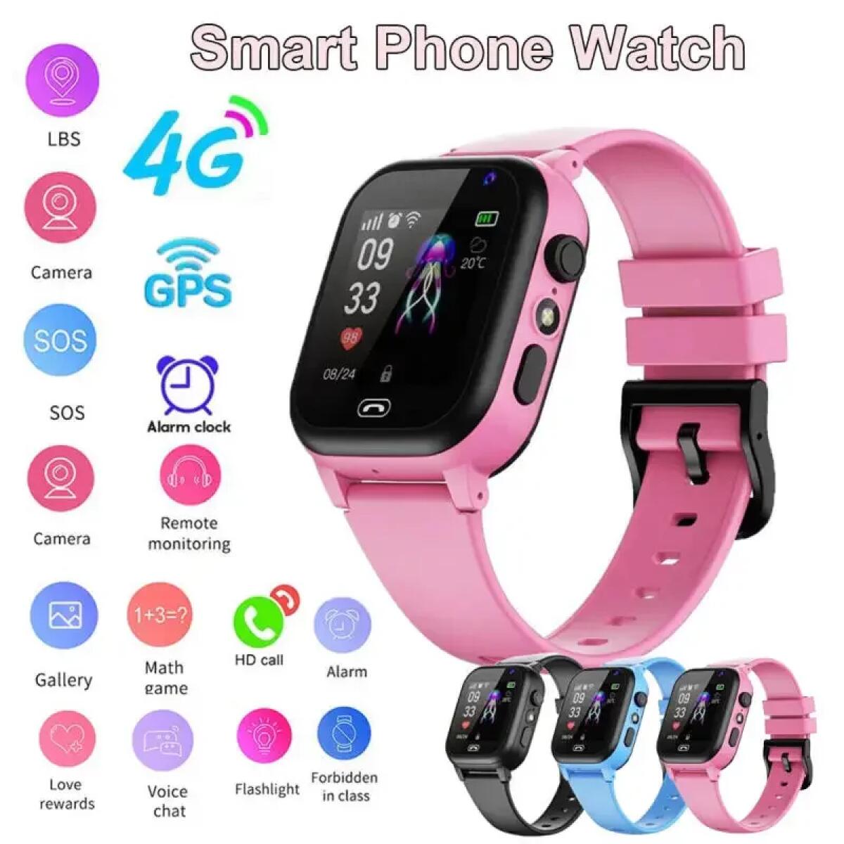 Smartwatch Watches For Kids With Gps - Crianças relógio inteligente 4g multifuncional à