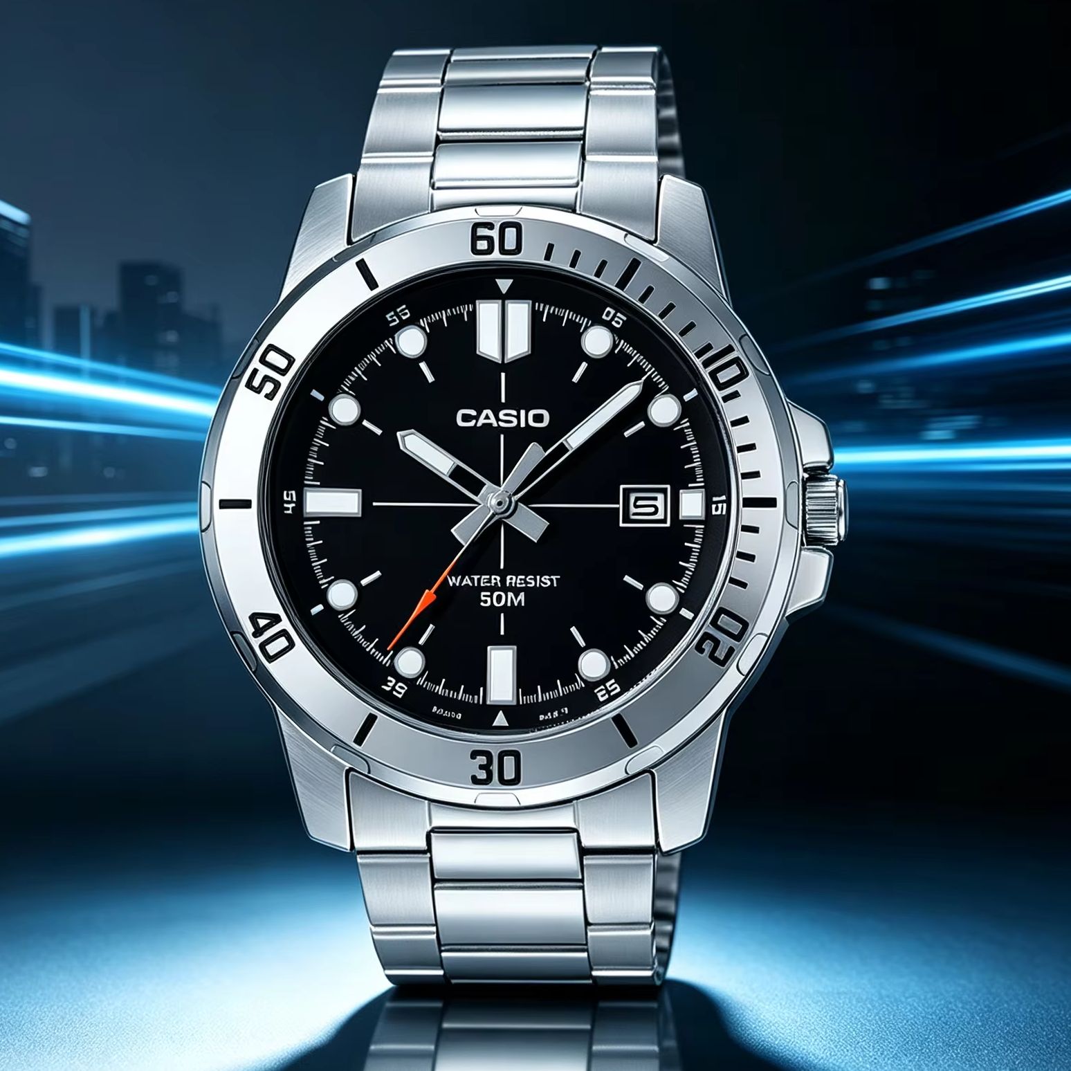 Smartwatch Casio Watches For Men - Relógio Analógico Masculino Casio MTP‑VD01D |