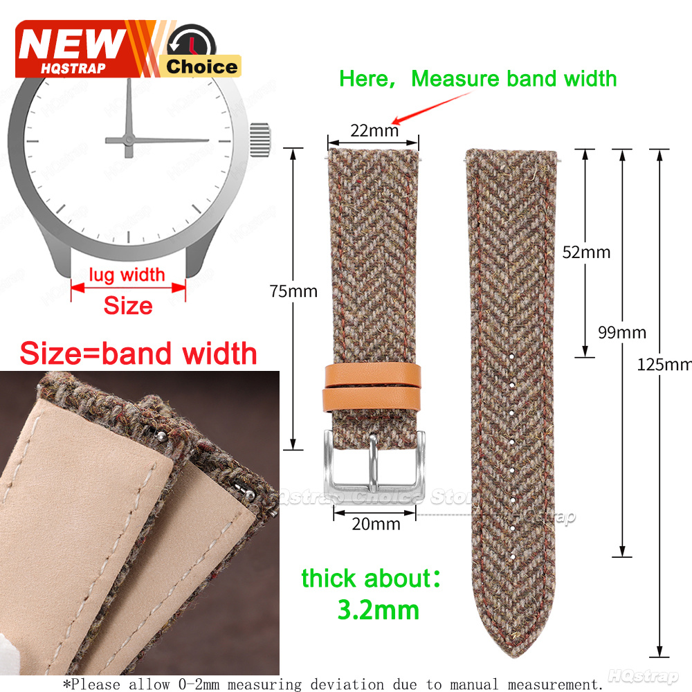 Pulseira de Nylon Tweed de 18m - Watches Rolex Smartwatch avaliação e preço