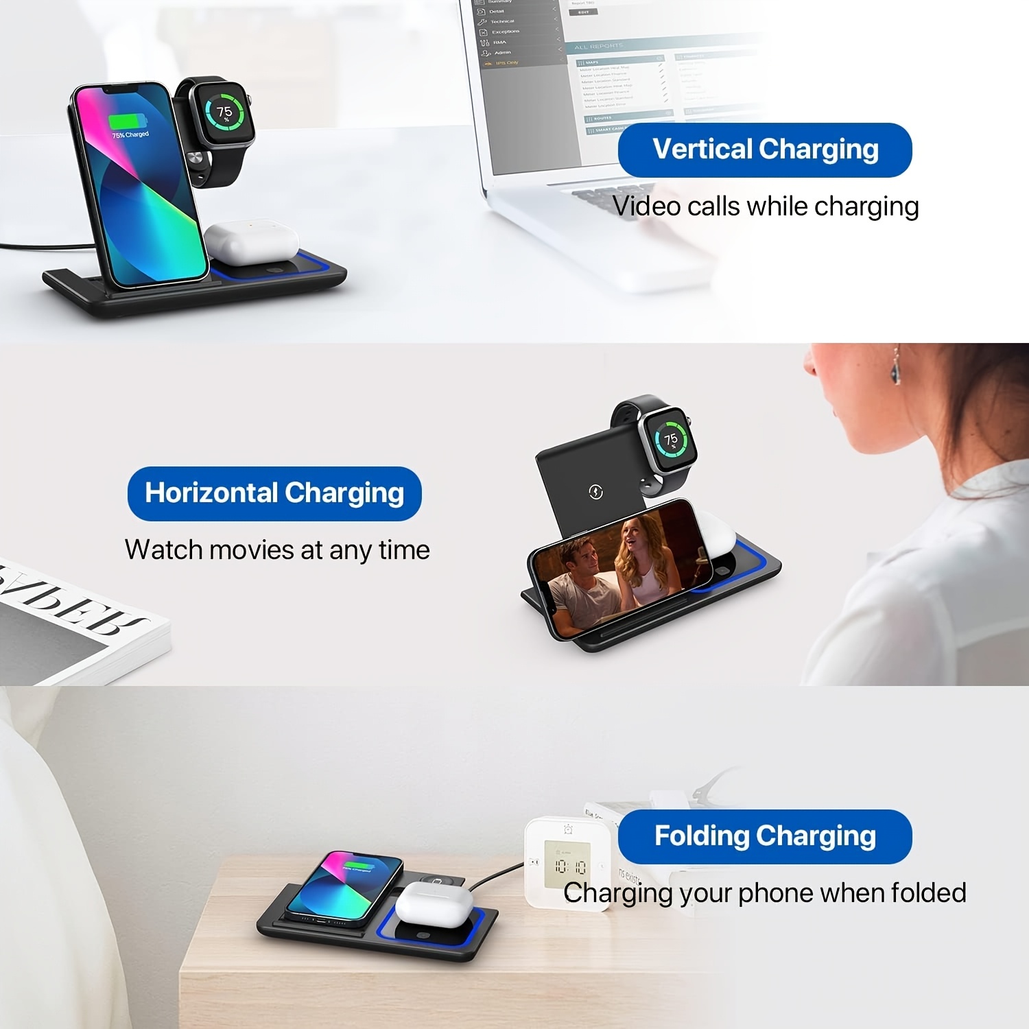 Suporte de carregamento sem fi - Smartwatch Watches Compatible With Iphone avaliação e preço