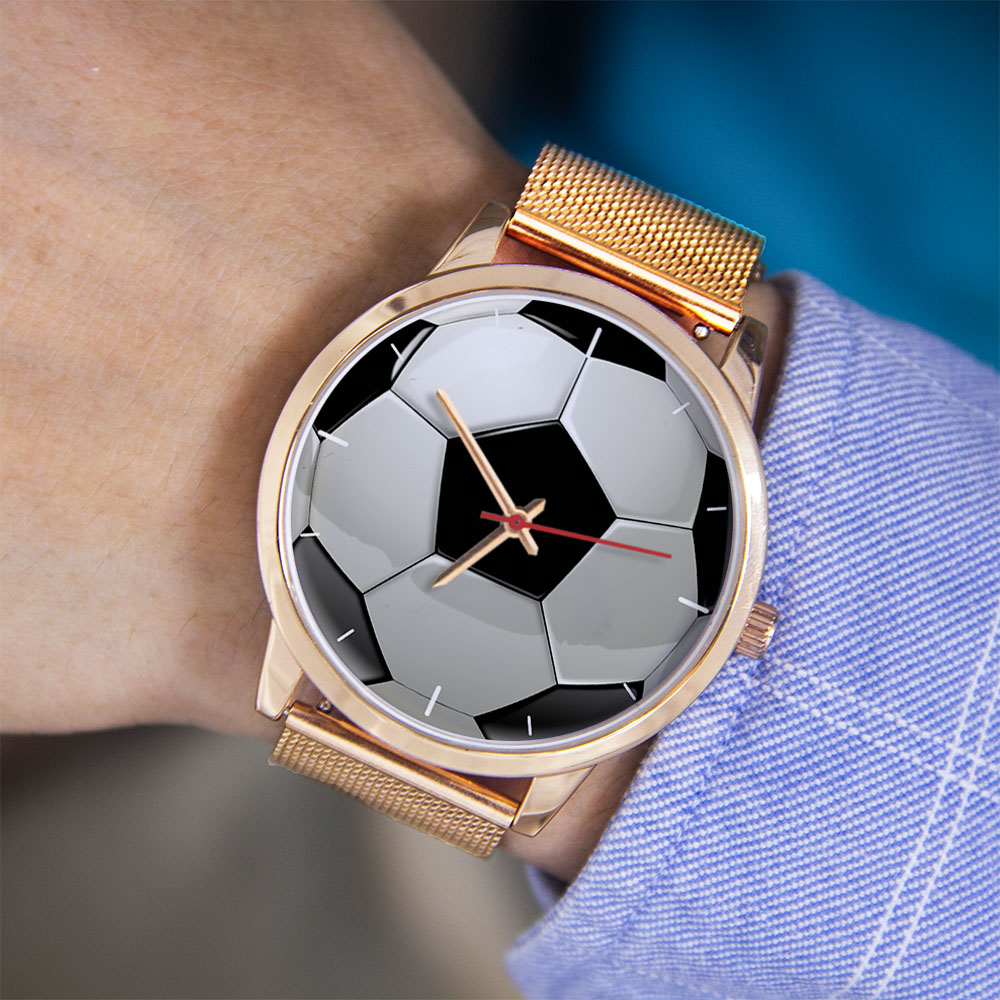 Futebol design fãs prata homem - Ladies Fashion Watch avaliação e preço
