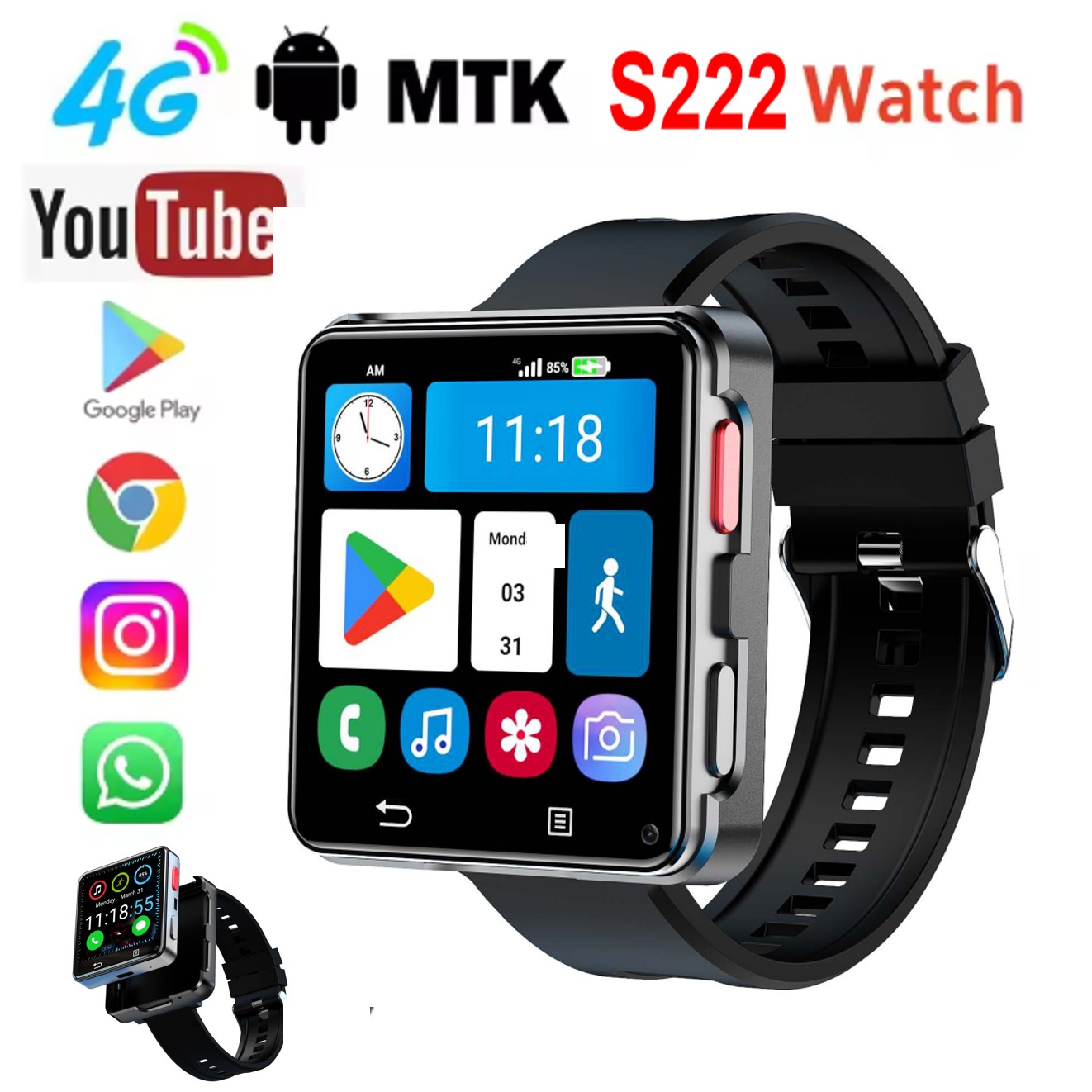 Relógio Inteligente S222 4G co - Smartwatch Watches Smart avaliação e preço