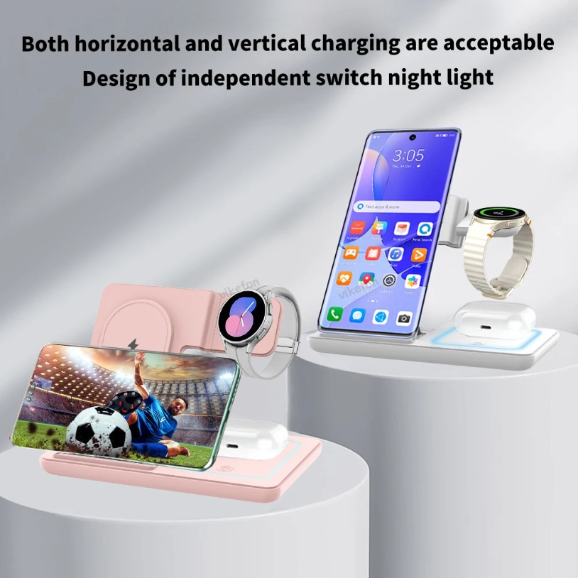 3 em 1 dobrável carregador sem - Smartwatch Watches Compatible With Iphone avaliação e preço