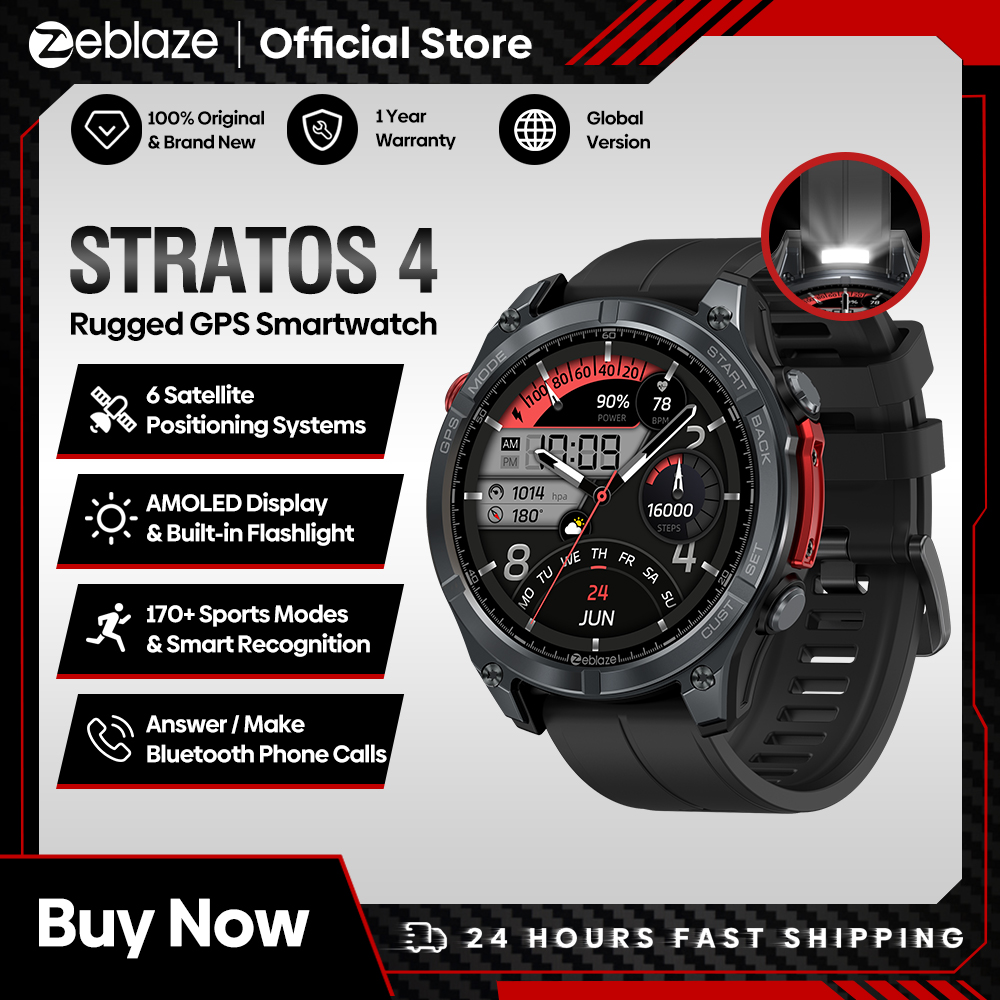 Novo zeblaze stratos 4 gps rel - Altimeter Compass Watch avaliação e preço