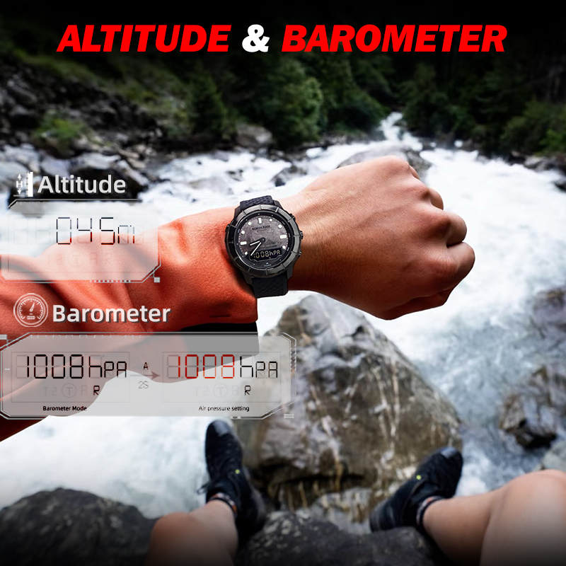 Relógio Digital de Fibra de Ca - Altimeter Compass Watch avaliação e preço